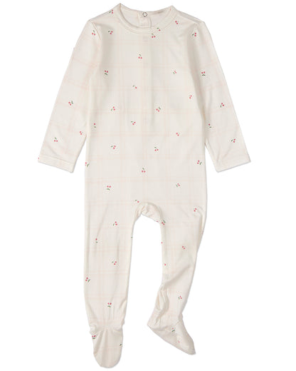 Baby "Berry Sweet" Modal Blend Tonal Plaid Footie