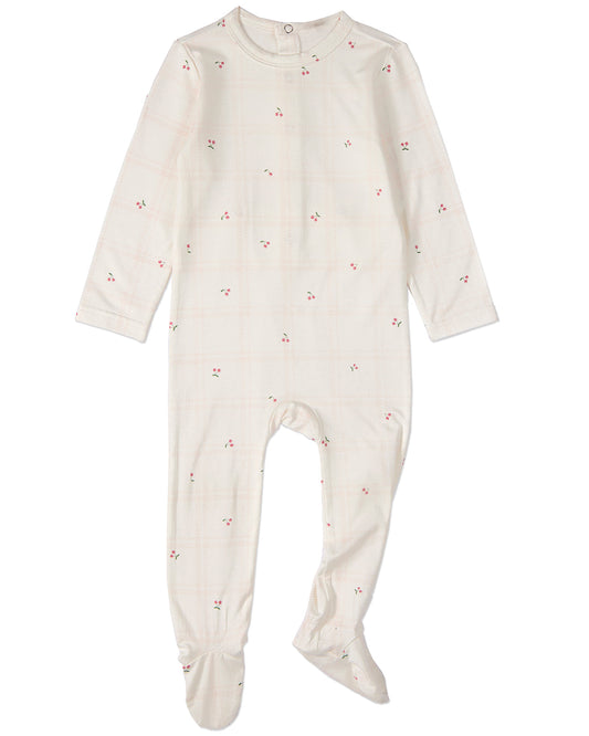 Baby "Berry Sweet" Modal Blend Tonal Plaid Footie