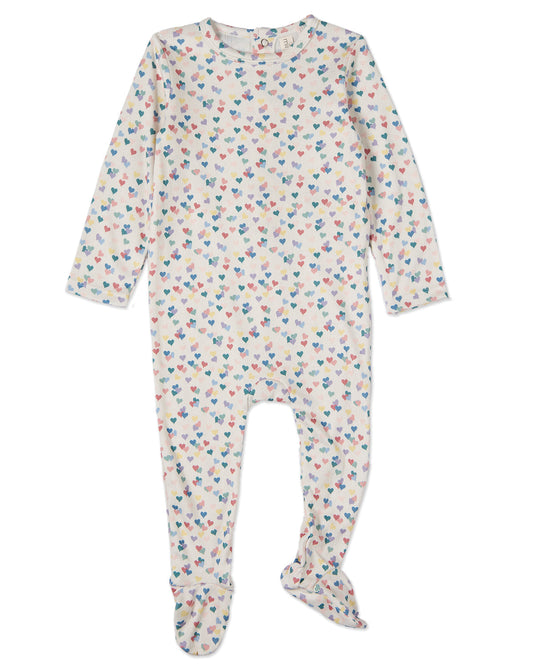 Baby and Toddler Girls "Candied Hearts" Pointelle Footie