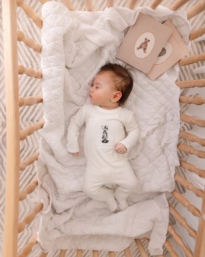 Baby Girls "The Little Girl And Her Sun Bonnet" Cotton Rich Footie