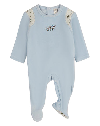 Baby Boys "Whimsical Foliage" Velour Footie