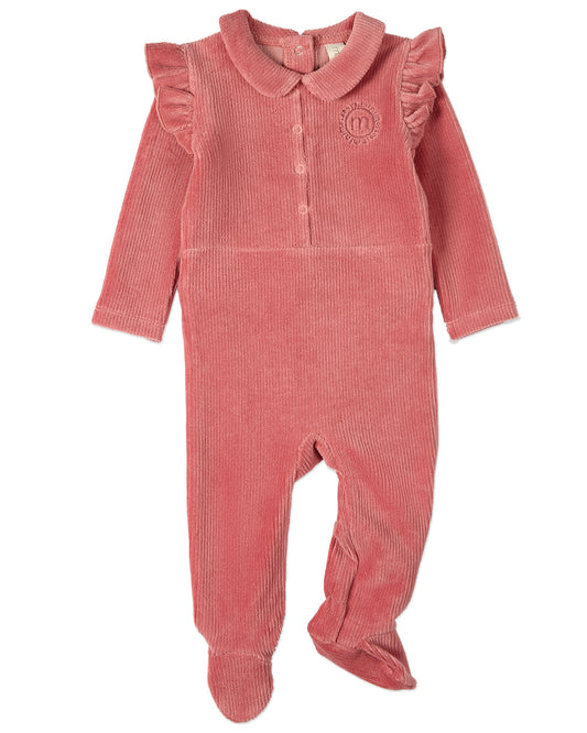 Baby and Toddler Girls "MiniMoi Sport" Cotton Rich Corduroy Ruffled Footie