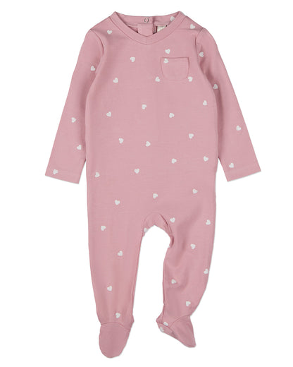 Baby and Toddler Girls "Kind Hearts" Rayon Blend Footie