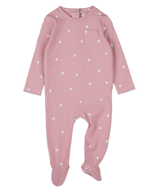 Baby and Toddler Girls "Kind Hearts" Rayon Blend Footie