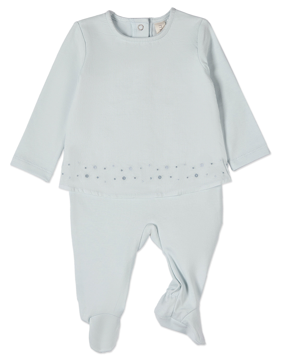 Baby and Toddler Boys "Small Dots" Cotton Rich Double Layer Footie