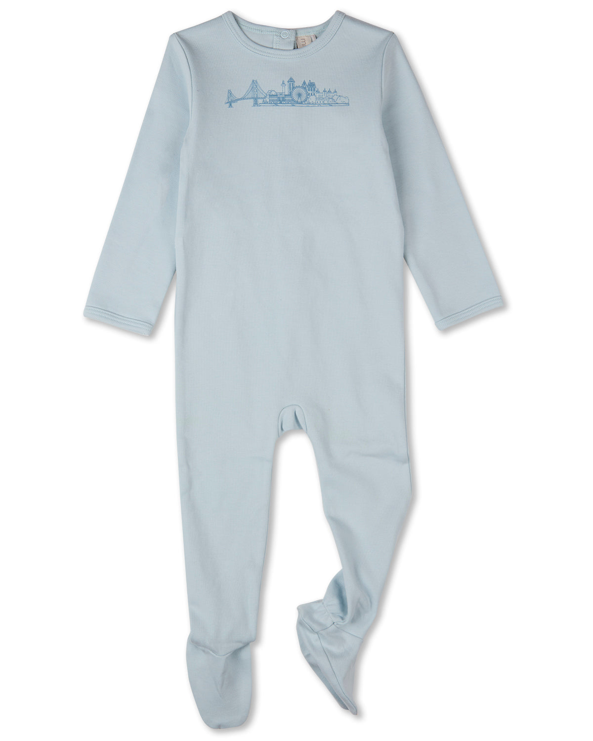 Baby "Merry Skyline" 100% Cotton Long-Sleeve Footie