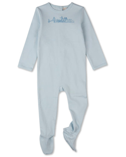 Baby "Merry Skyline" 100% Cotton Long-Sleeve Footie