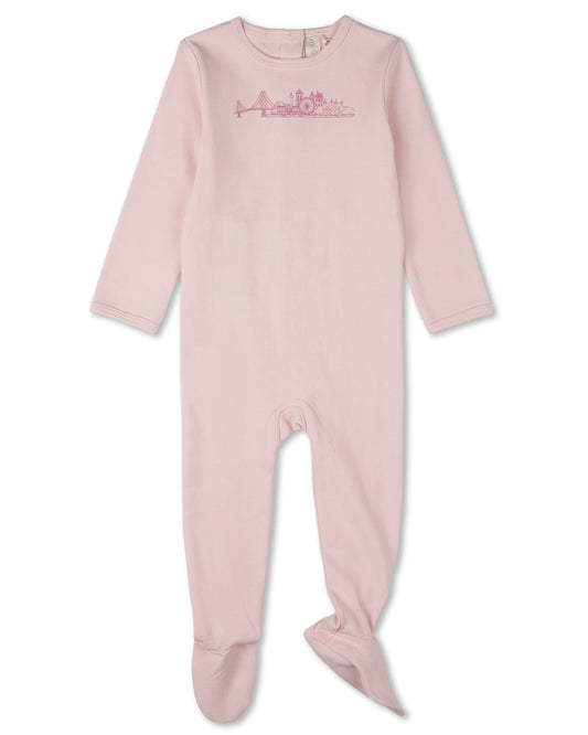 Baby "Merry Skyline" 100% Cotton Long-Sleeve Footie