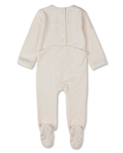 Baby "Bicycle Basket of Blooms" Rayon-Blend Embroidered Footie