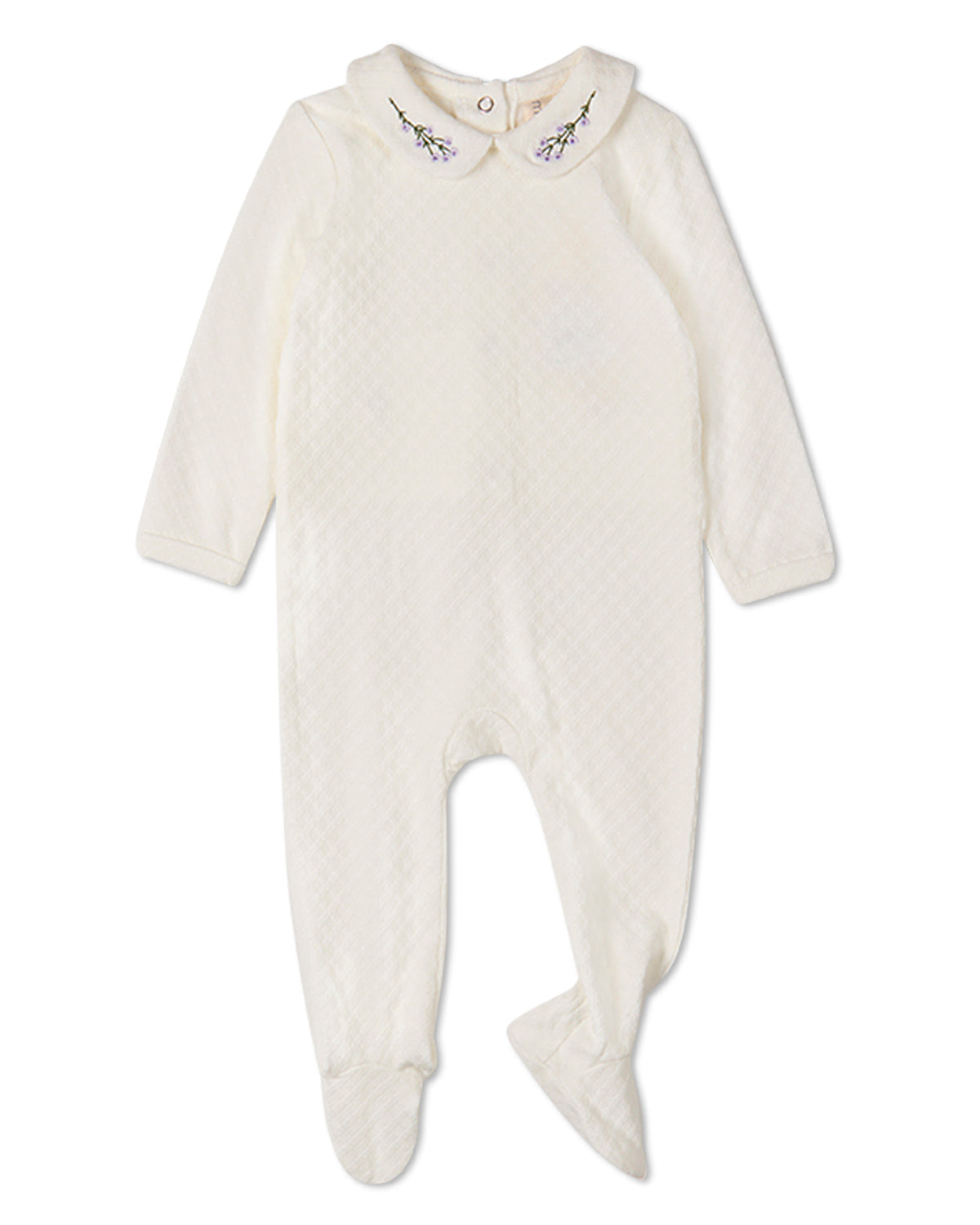 Baby Girls "Lilacs Are The Sweetest Bloom" Embroidered Footie
