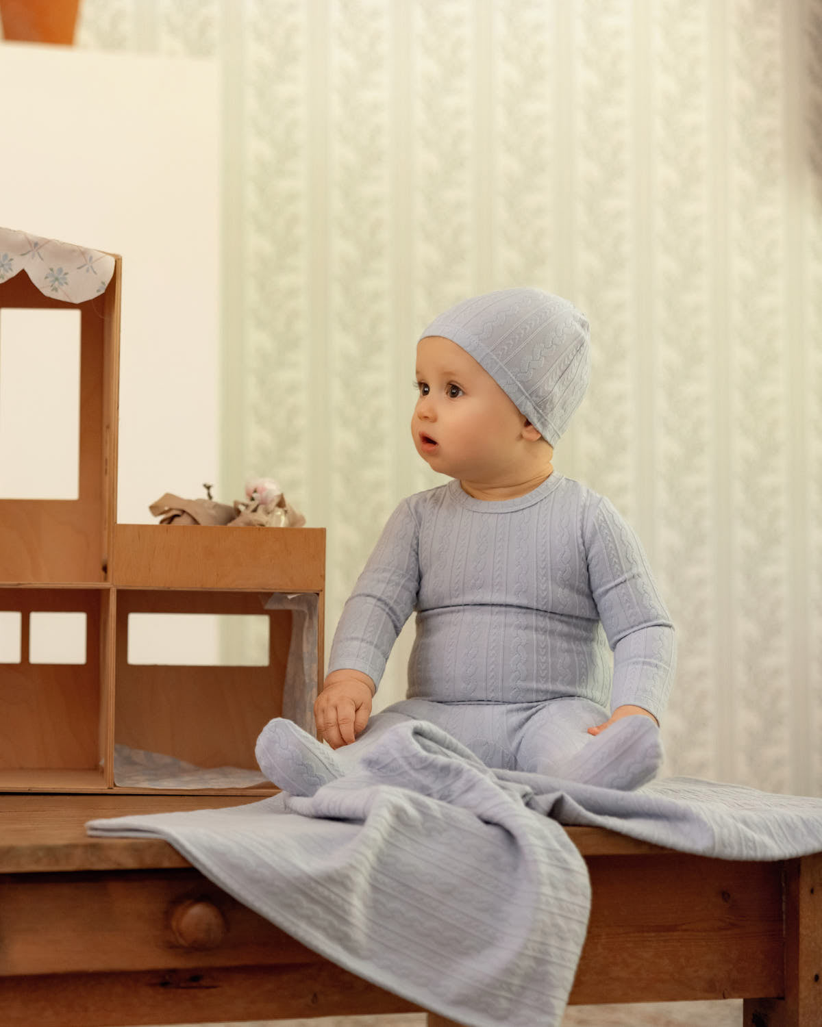 Baby and Toddler Cotton-Rich Faux Cable Knit Footie