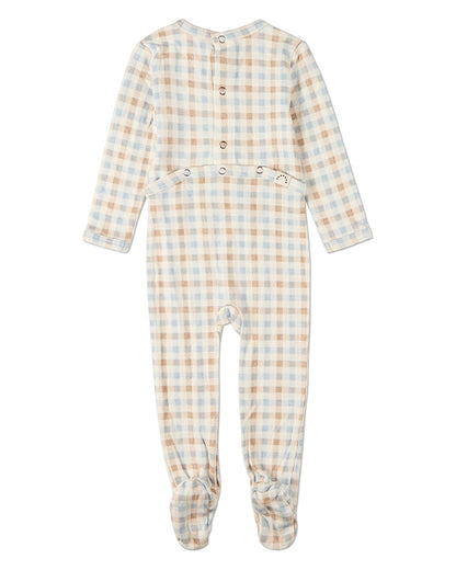 Baby "Let Your Dreams Set Sail" Rayon/Cotton Plaid Pointelle Footie