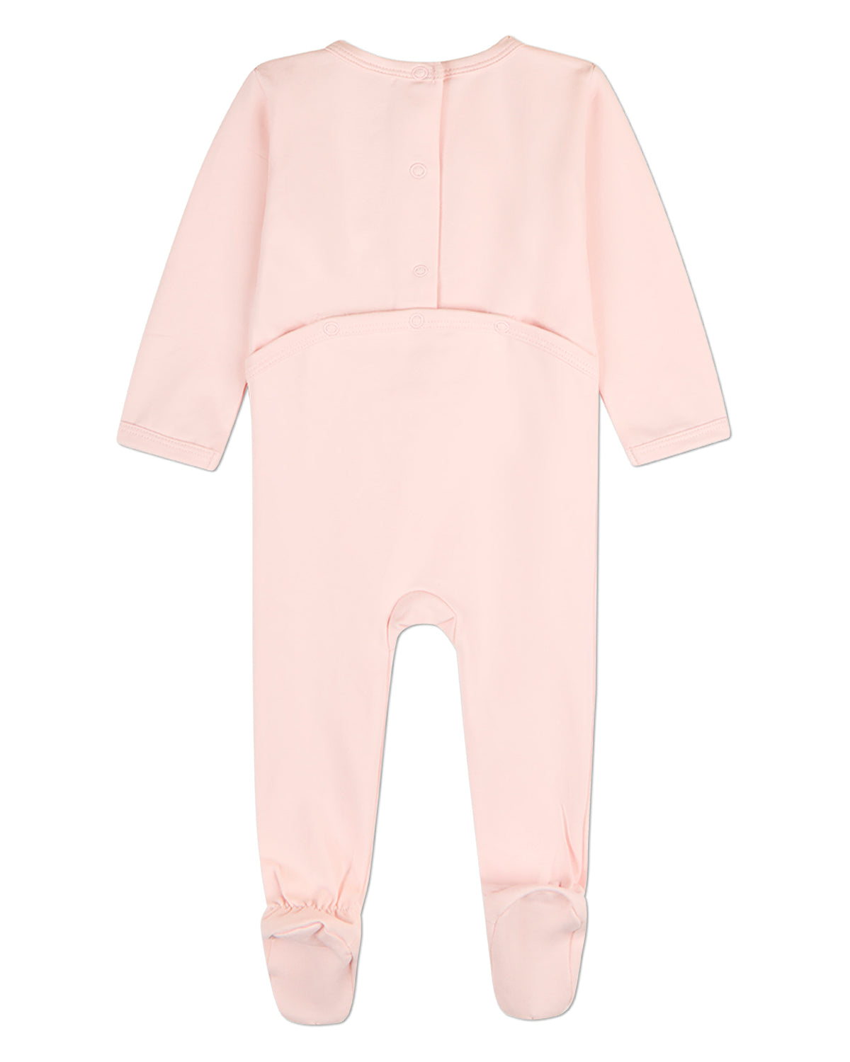 Baby Girls "Sitting Goose" Cotton-Rich Embroidered Footie