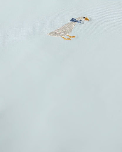 Baby Boys "Sitting Goose" Cotton-Rich Embroidered Footie