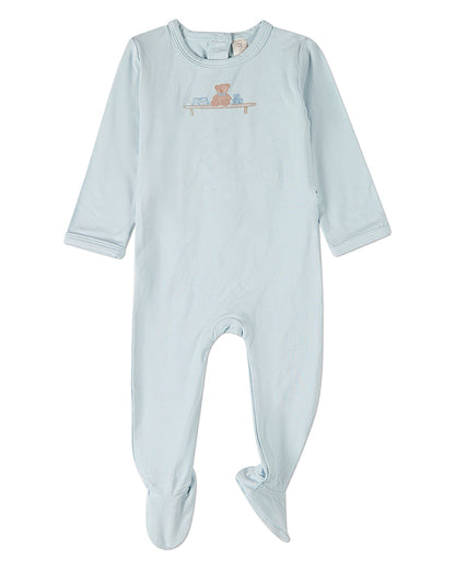 Baby "Bear On A Shelf" Modal-Blend Back-Snap Footie