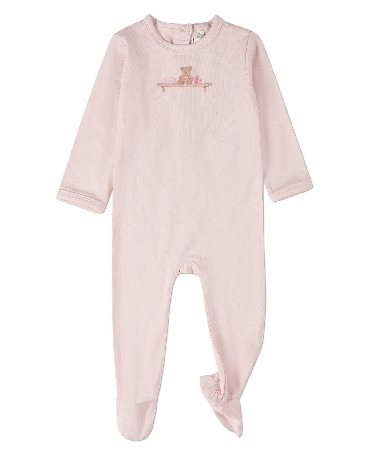 Baby "Bear On A Shelf" Modal-Blend Back-Snap Footie