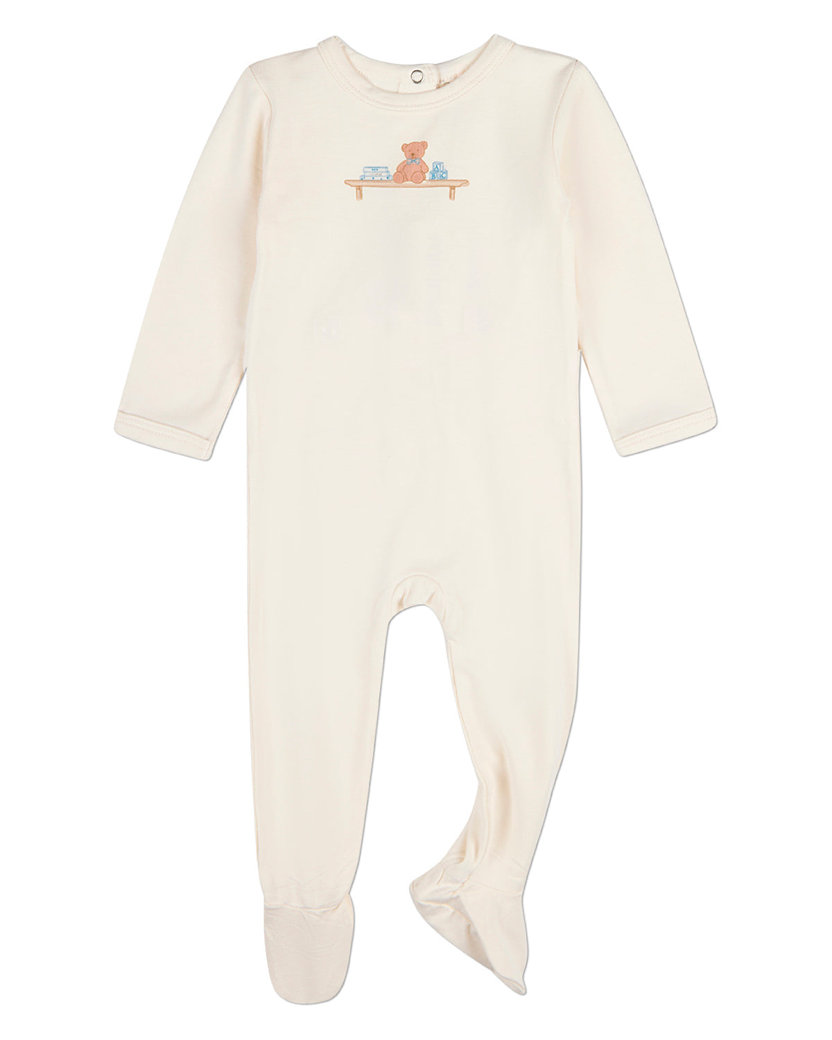Baby "Bear On A Shelf" Modal-Blend Back-Snap Footie