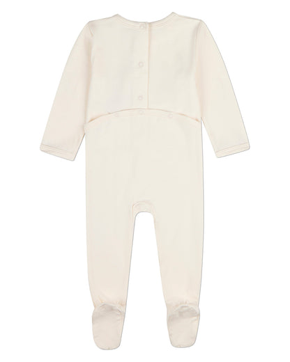 Baby "Bear On A Shelf" Modal-Blend Back-Snap Footie