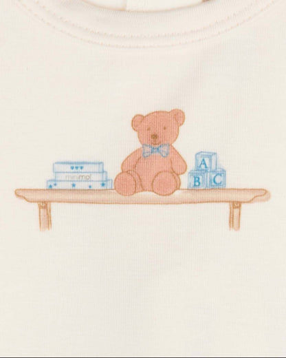 Baby "Bear On A Shelf" Modal-Blend Back-Snap Footie