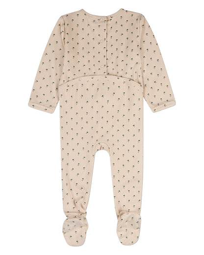 Baby "Tulip Fields" Mini-Ribbed Rayon-Blend Back-Snap Footie