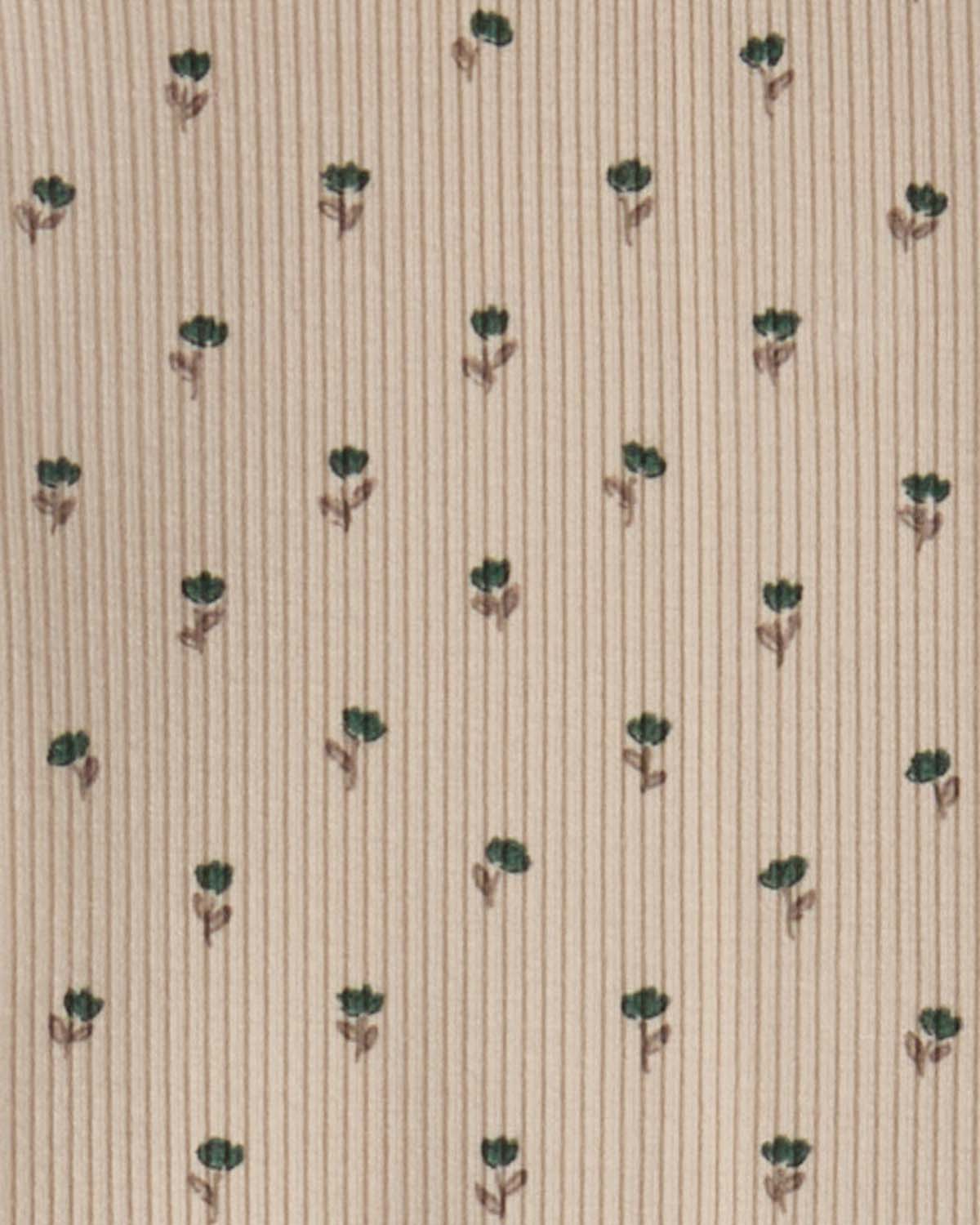 Baby "Tulip Fields" Mini-Ribbed Rayon-Blend Back-Snap Footie