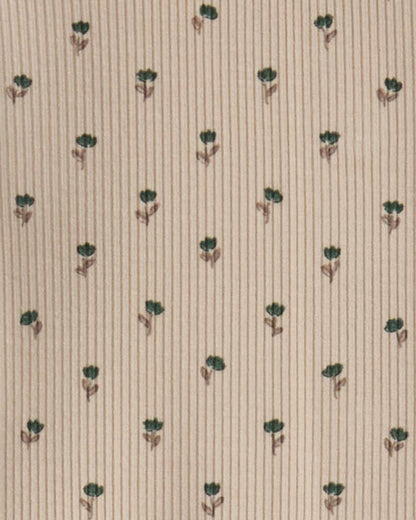 Baby "Tulip Fields" Mini-Ribbed Rayon-Blend Back-Snap Footie
