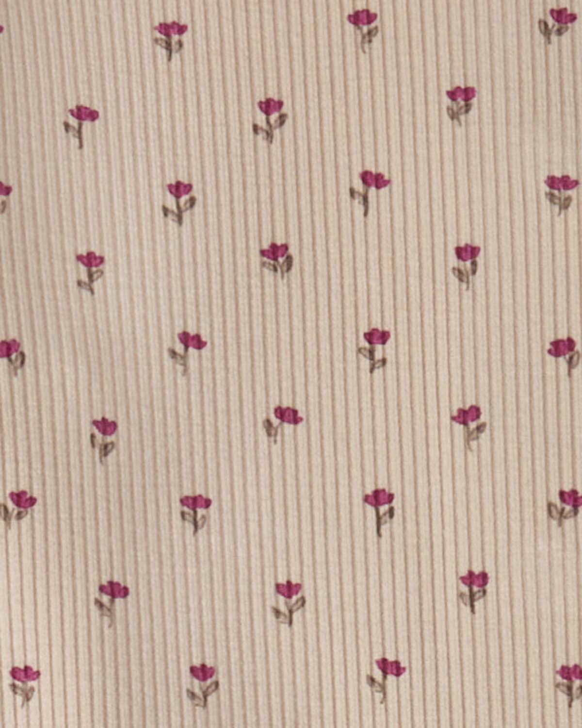 Baby "Tulip Fields" Mini-Ribbed Rayon-Blend Back-Snap Footie