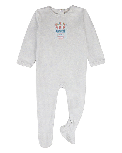Baby "Create Your Own Dreams" Cotton-Rich Footie with Crayon Box Print