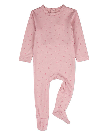 Baby "Delightful Cherries" Modal-Blend Back-Snap Footie