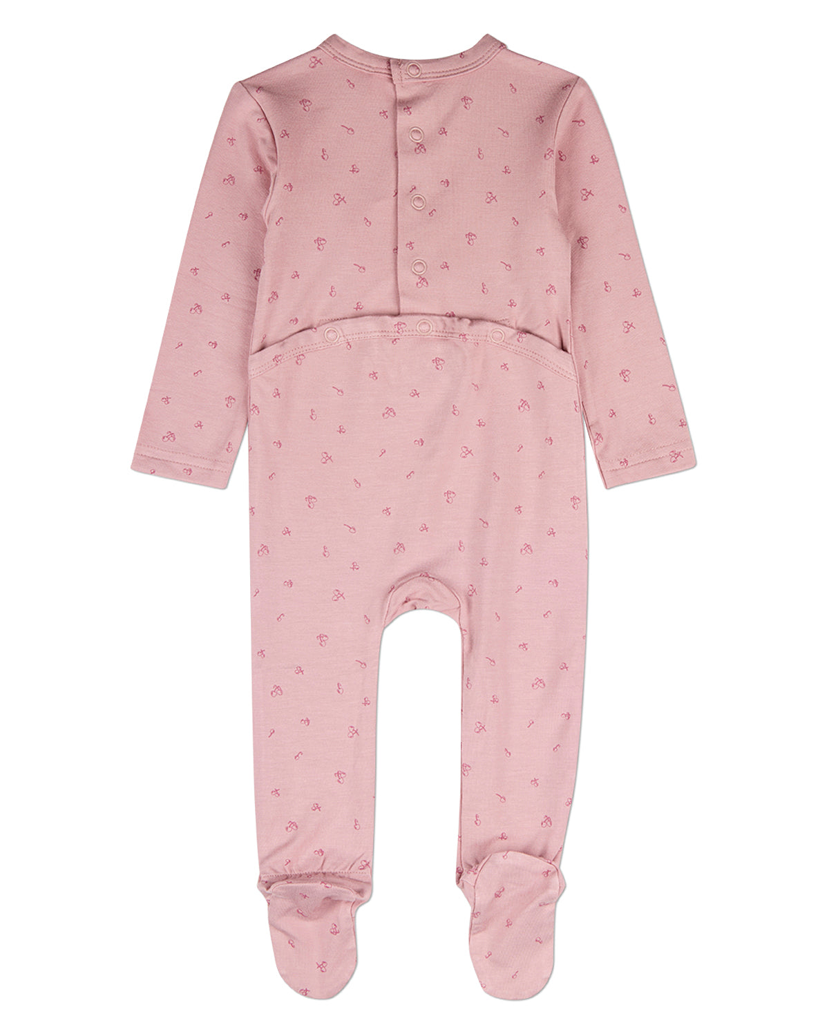 Baby "Delightful Cherries" Modal-Blend Back-Snap Footie