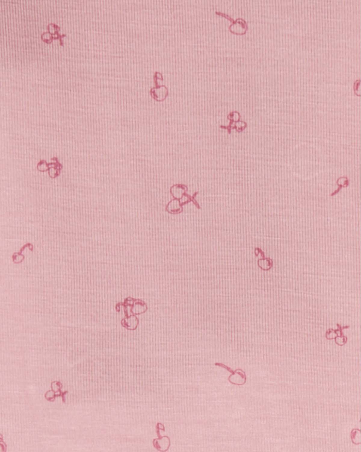 Baby "Delightful Cherries" Modal-Blend Back-Snap Footie