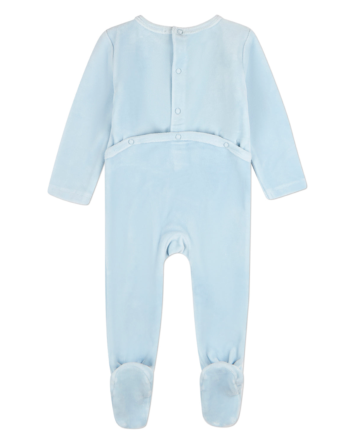 Baby "Bunny Meets Chick" Plush Embossed Cotton-Rich Velour Footie