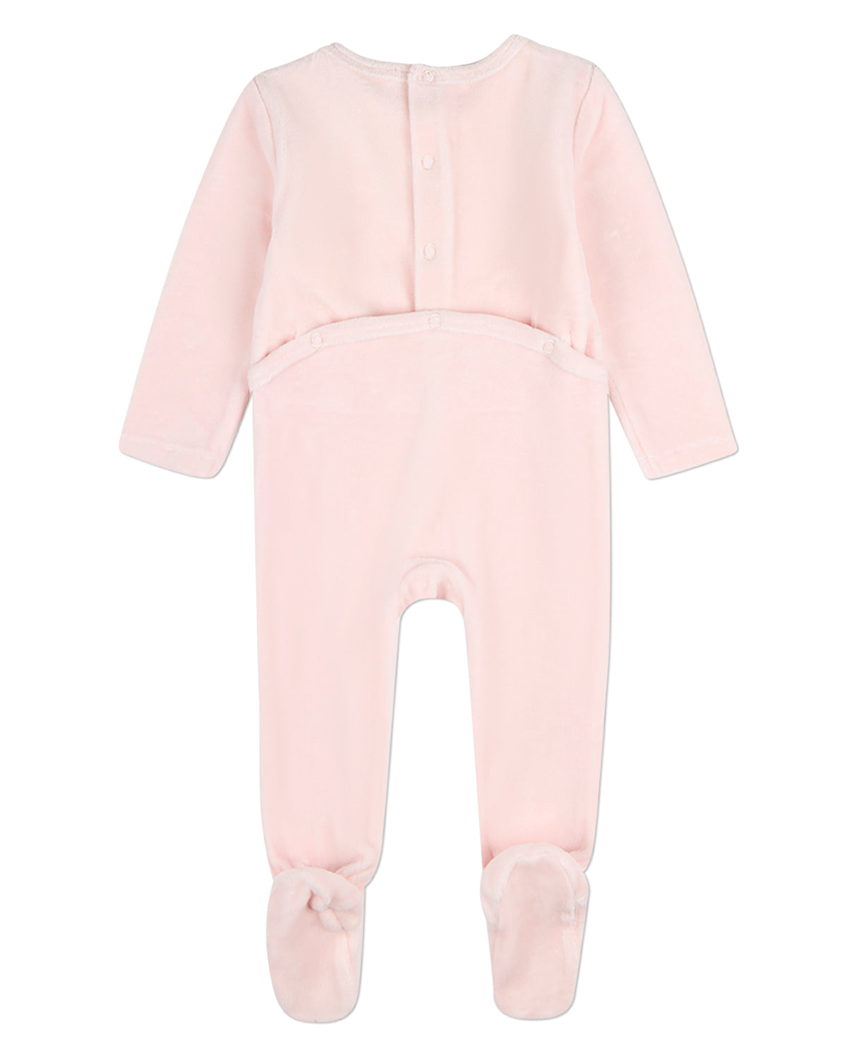 Baby "Bunny Meets Chick" Plush Embossed Cotton-Rich Velour Footie