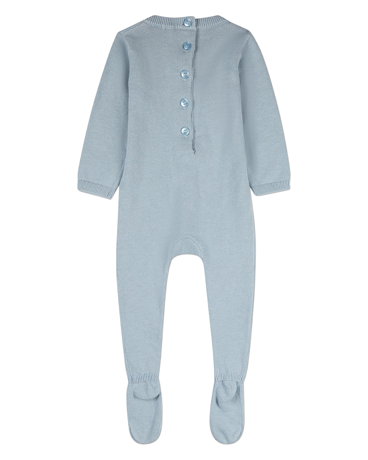 Baby Boys 100% Cotton Mini-Ribbed Footie with Tonal Knit Balloon Accent
