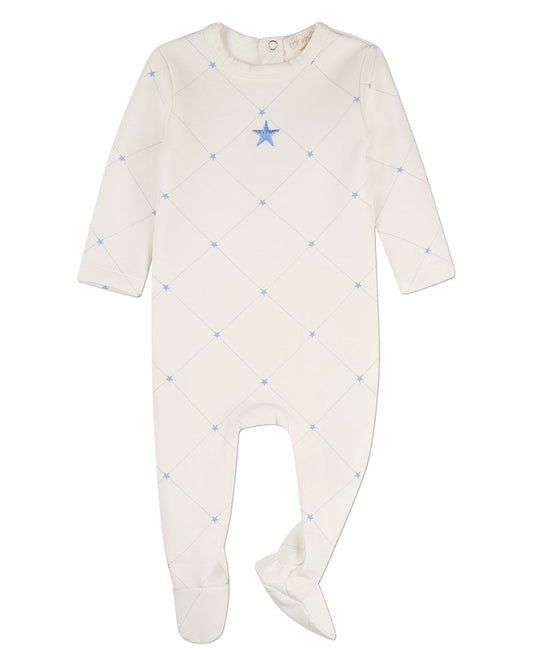 Baby Boys "Stars and Stitching" Cotton/Rayon-Blend Footie