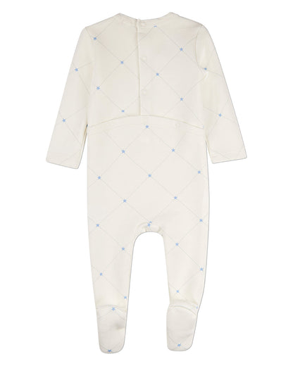 Baby Boys "Stars and Stitching" Cotton/Rayon-Blend Footie
