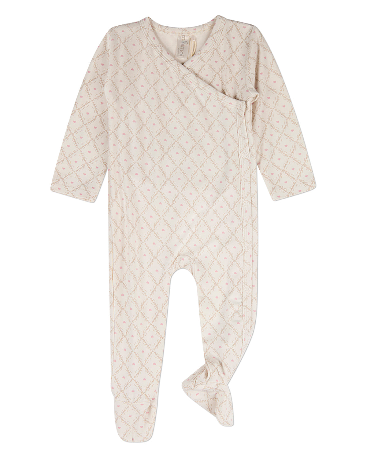Baby Girls "Harlequin Heart" Modal-Blend Allover-Print Footie