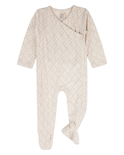 Baby Girls "Harlequin Heart" Modal-Blend Allover-Print Footie