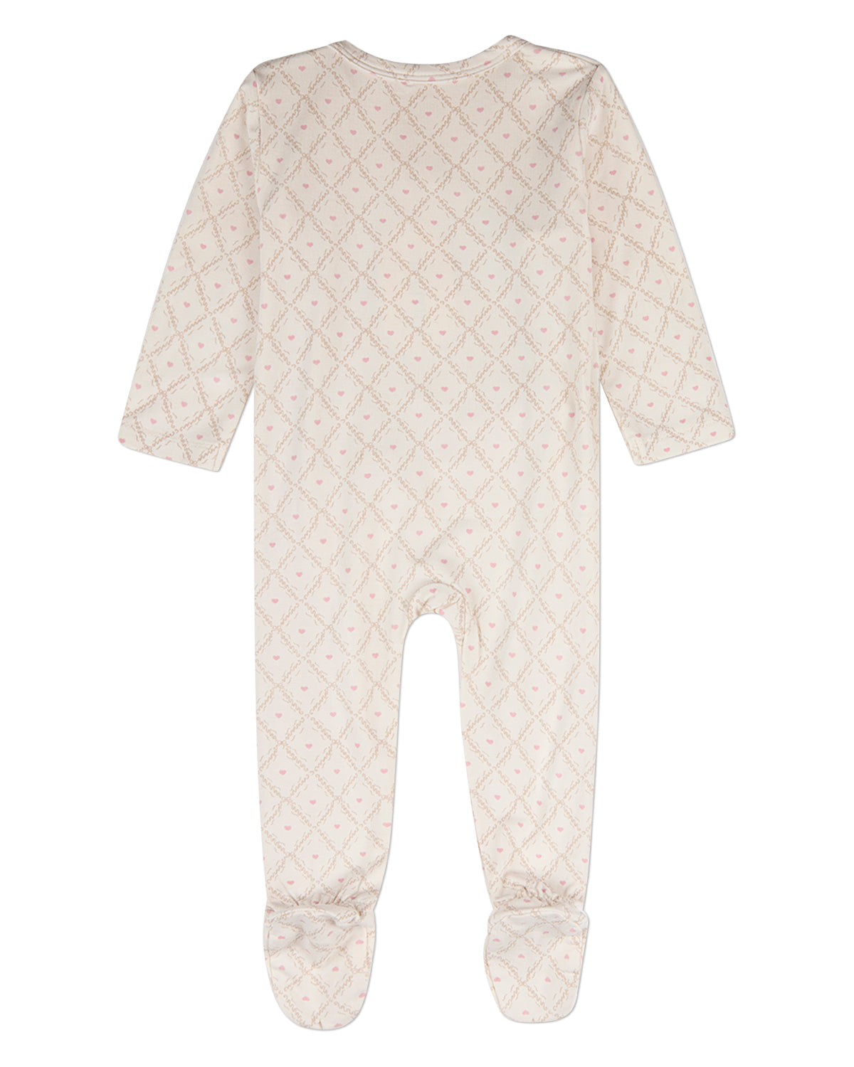 Baby Girls "Harlequin Heart" Modal-Blend Allover-Print Footie