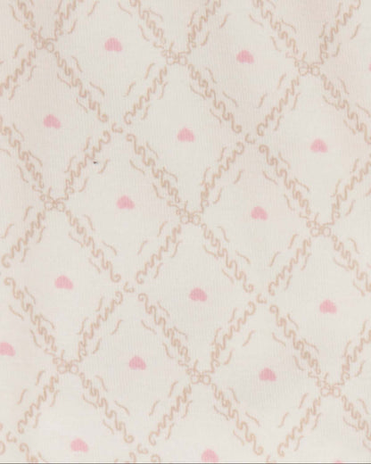 Baby Girls "Harlequin Heart" Modal-Blend Allover-Print Footie