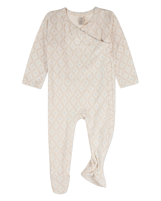 Baby Boys "Harlequin Diamond" Modal-Blend Allover-Print Footie