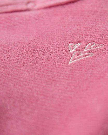 Baby Girls "Heart Cluster" Mini-Ribbed Cotton-Rich Velour Footie