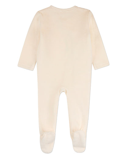 Baby Girls "Heart Cluster" Mini-Ribbed Cotton-Rich Velour Footie