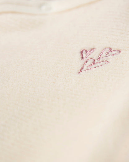 Baby Girls "Heart Cluster" Mini-Ribbed Cotton-Rich Velour Footie