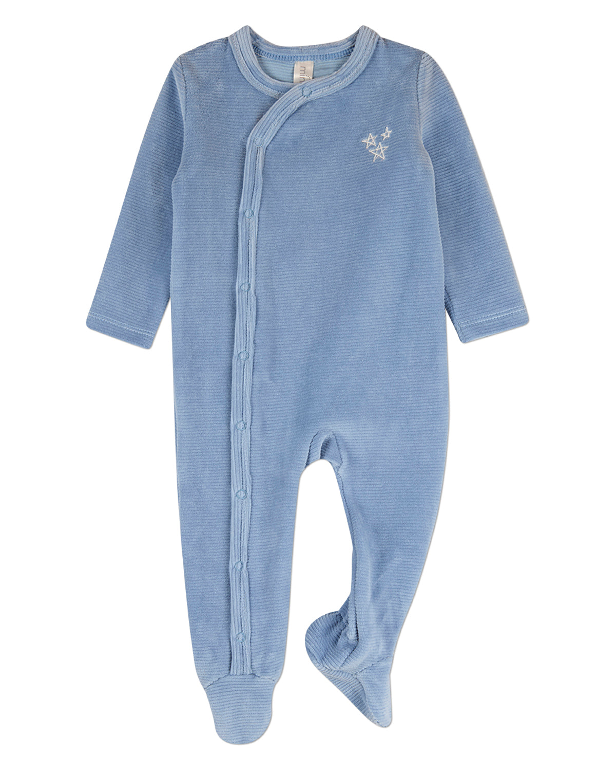 Baby Boys "Star Cluster" Cotton-Rich Mini-Ribbed Velour Footie