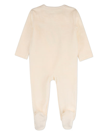 Baby Boys "Star Cluster" Cotton-Rich Mini-Ribbed Velour Footie