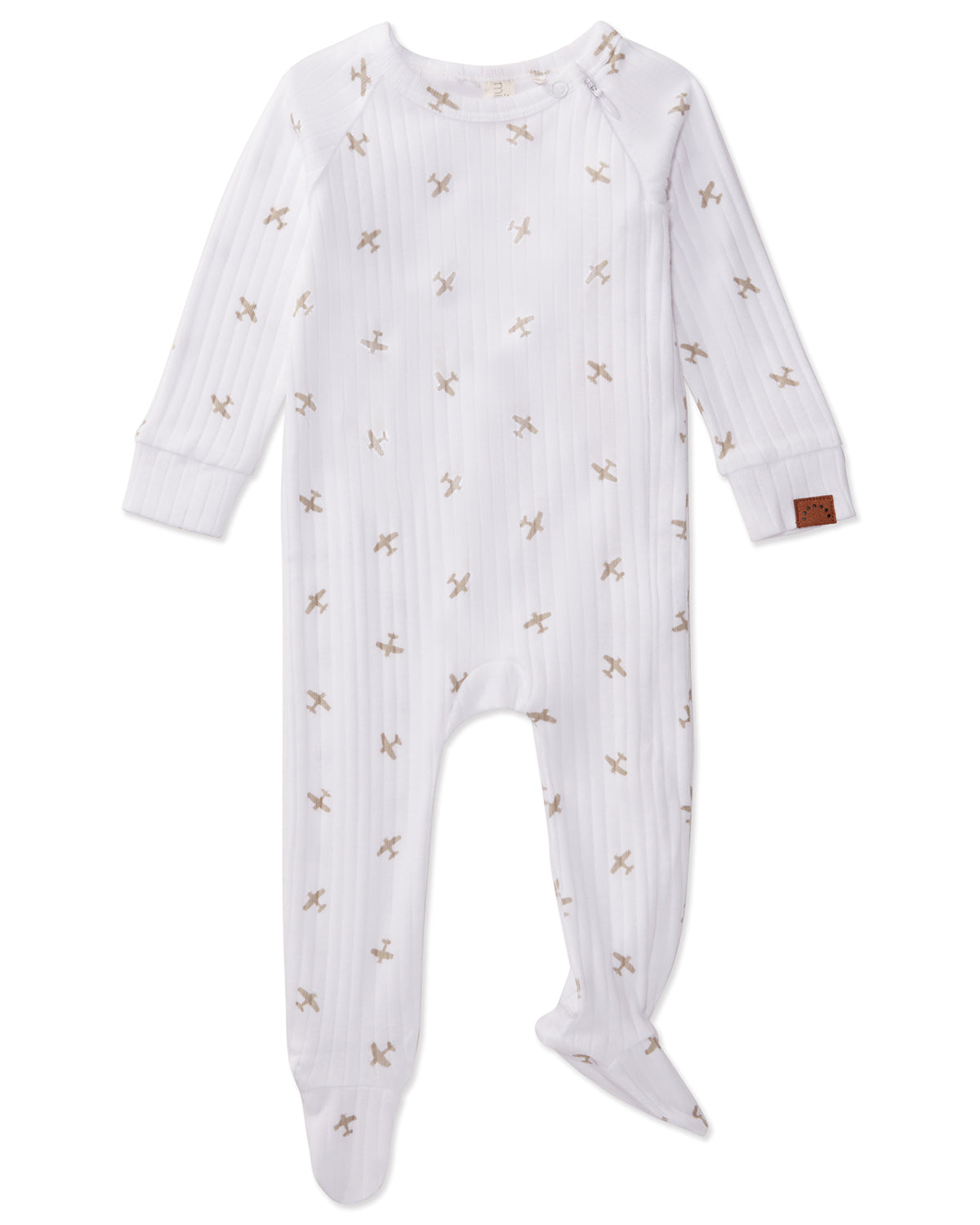 Baby and Toddler Boys "Airplane" Ribbed Cotton Rich Footie