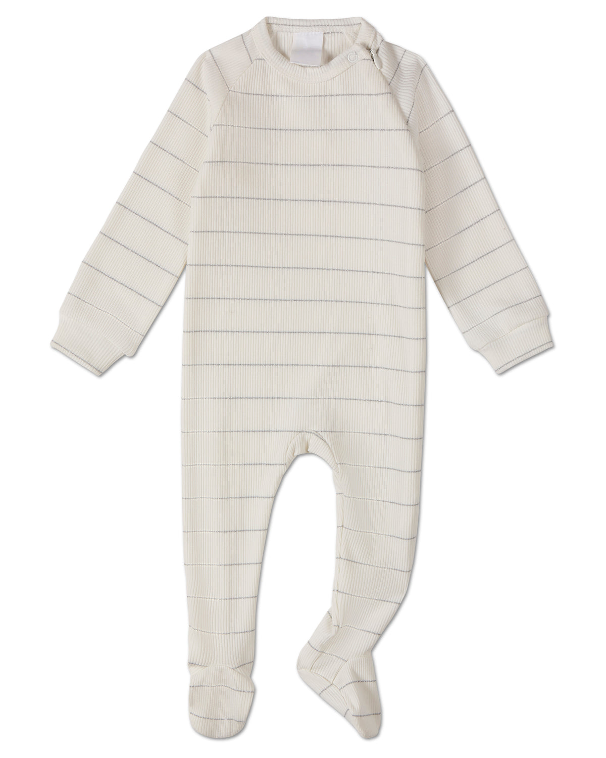 Unisex Baby Metallic Striped Side-Zipper Footie