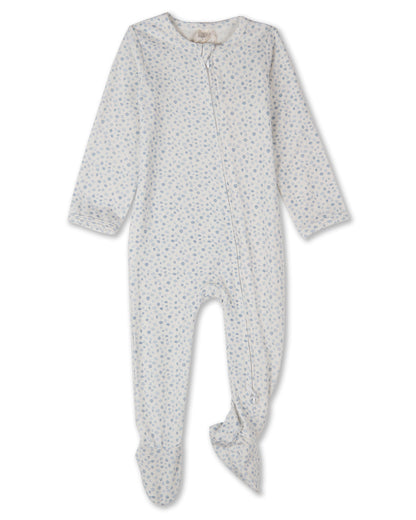Baby "Abstract Spots" Rayon-Blend Front-Zip Long-Sleeve Footie