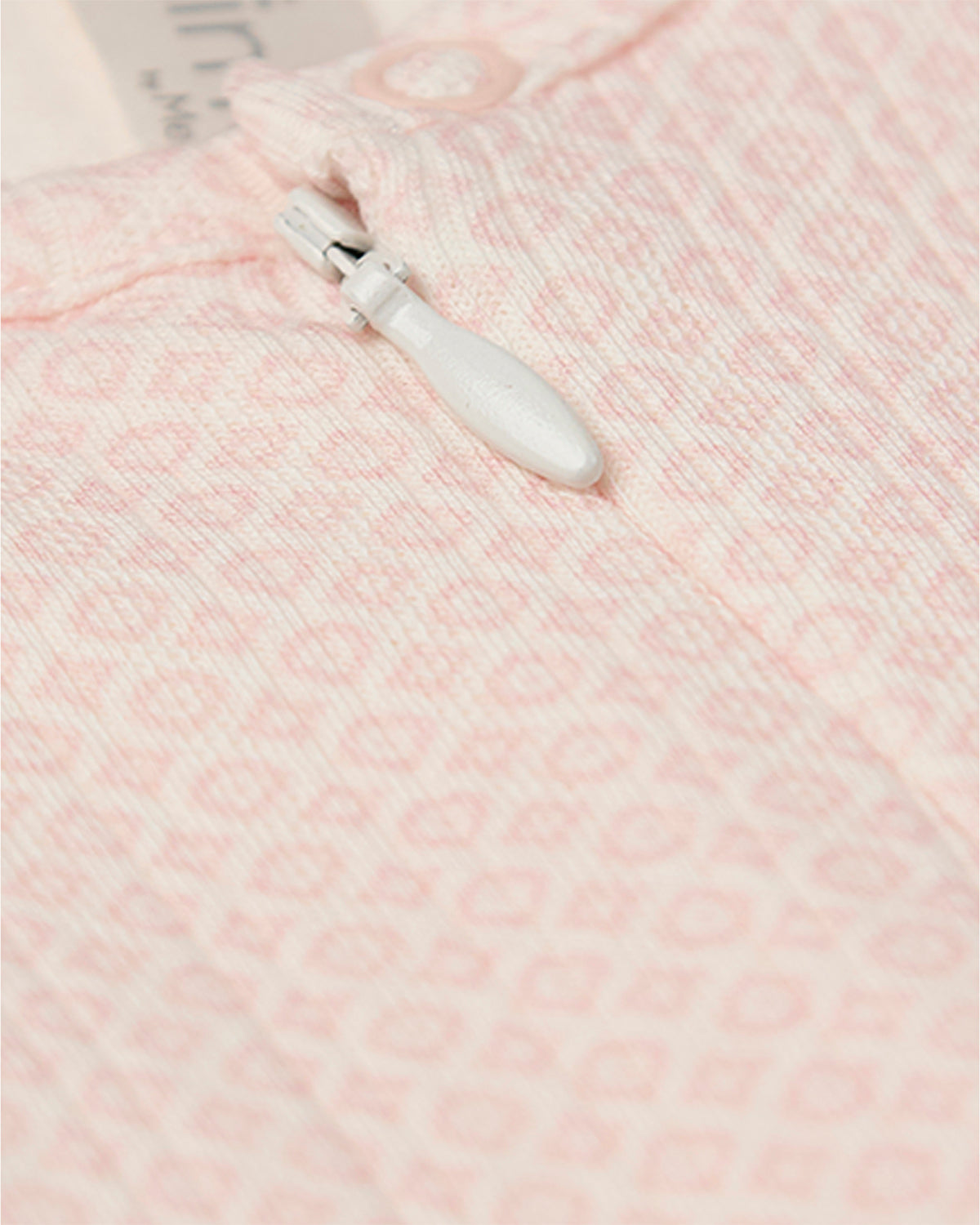 Baby 100% Cotton Knit Zippered Footie with All-Over Abstract Pattern